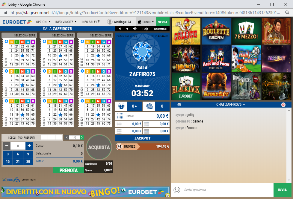 eurobet bingo